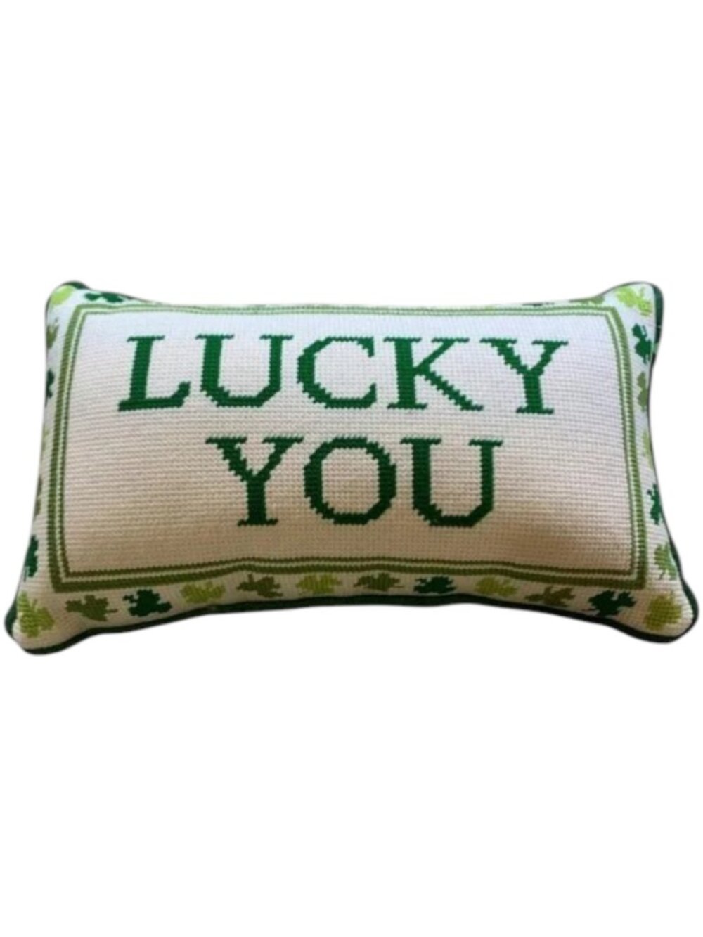 Pillow "Lucky You" Needlepoint St Patrick's Pillow NWT